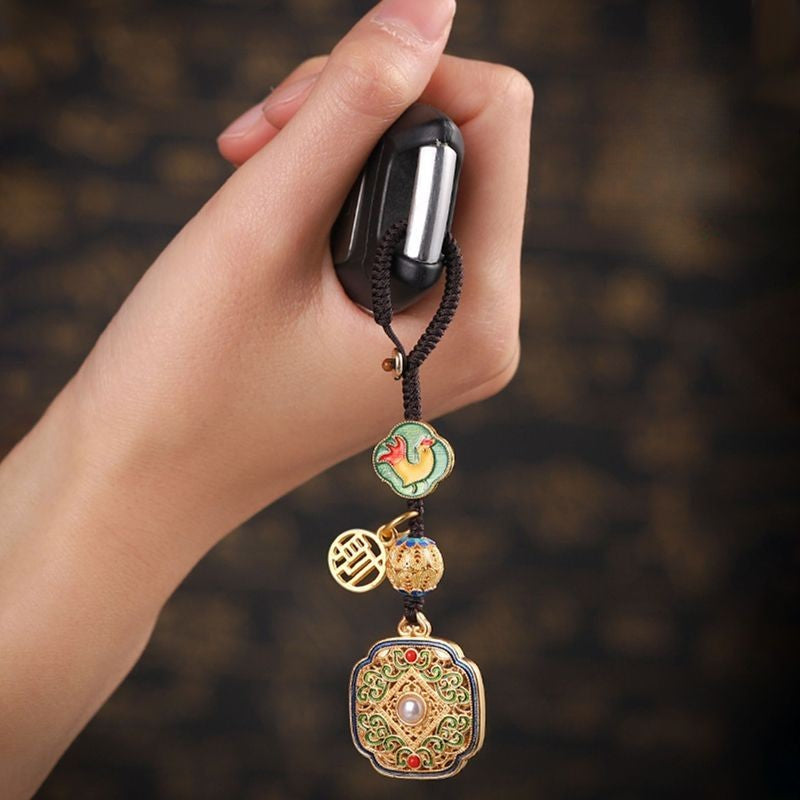 Tao Stones | Radiant Abundance: Handcrafted Enamel Wealth Amulet Keychain Tao Stones