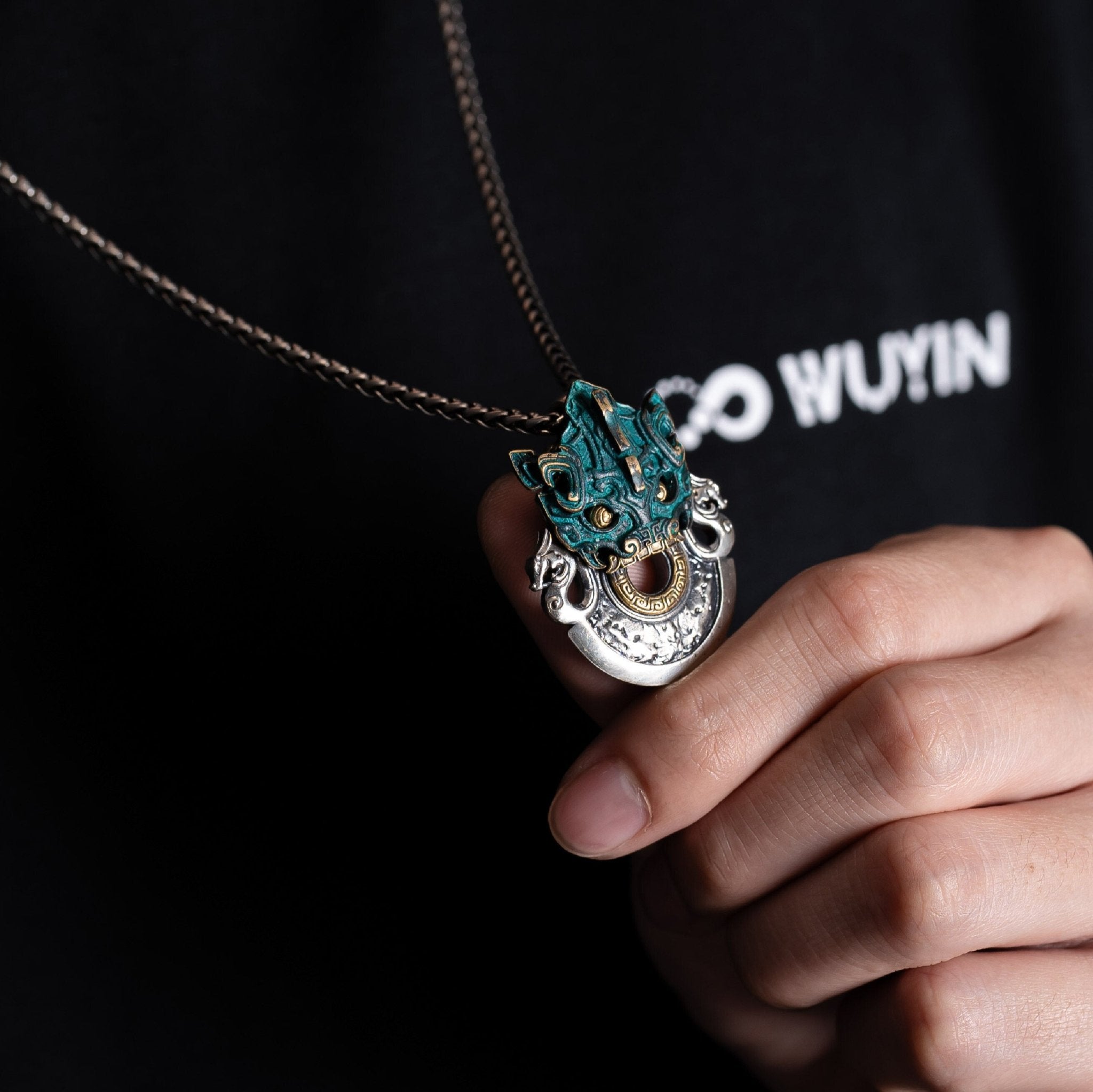 Tao Stones Ancient Bronze TAOTIE Battle Axe Pendant