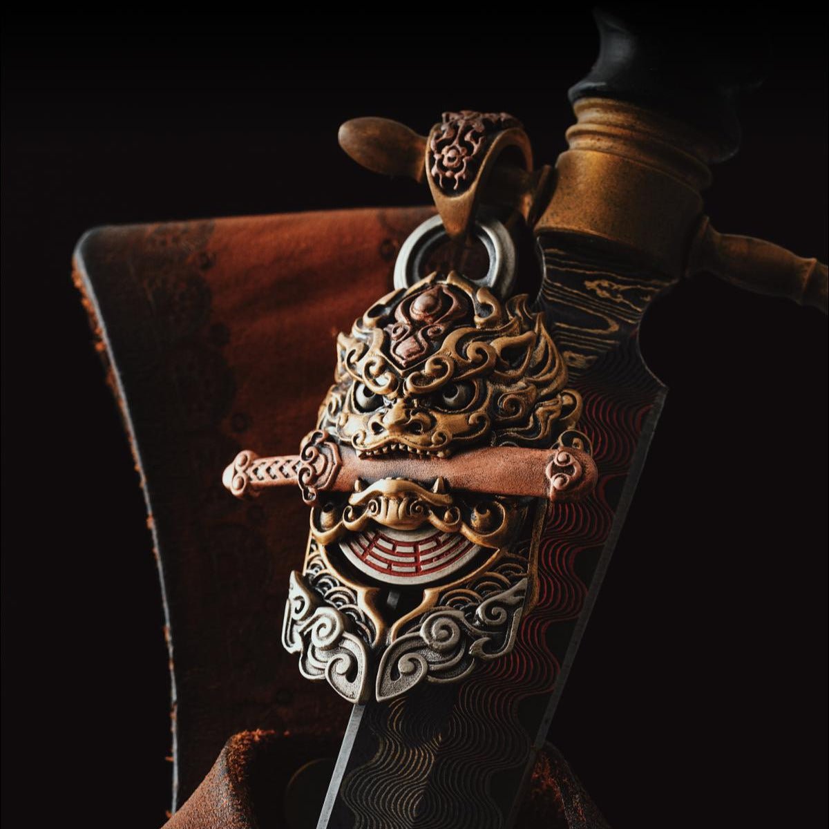 Tao Stones Bronze Guardian Swrod - Lion Pendant