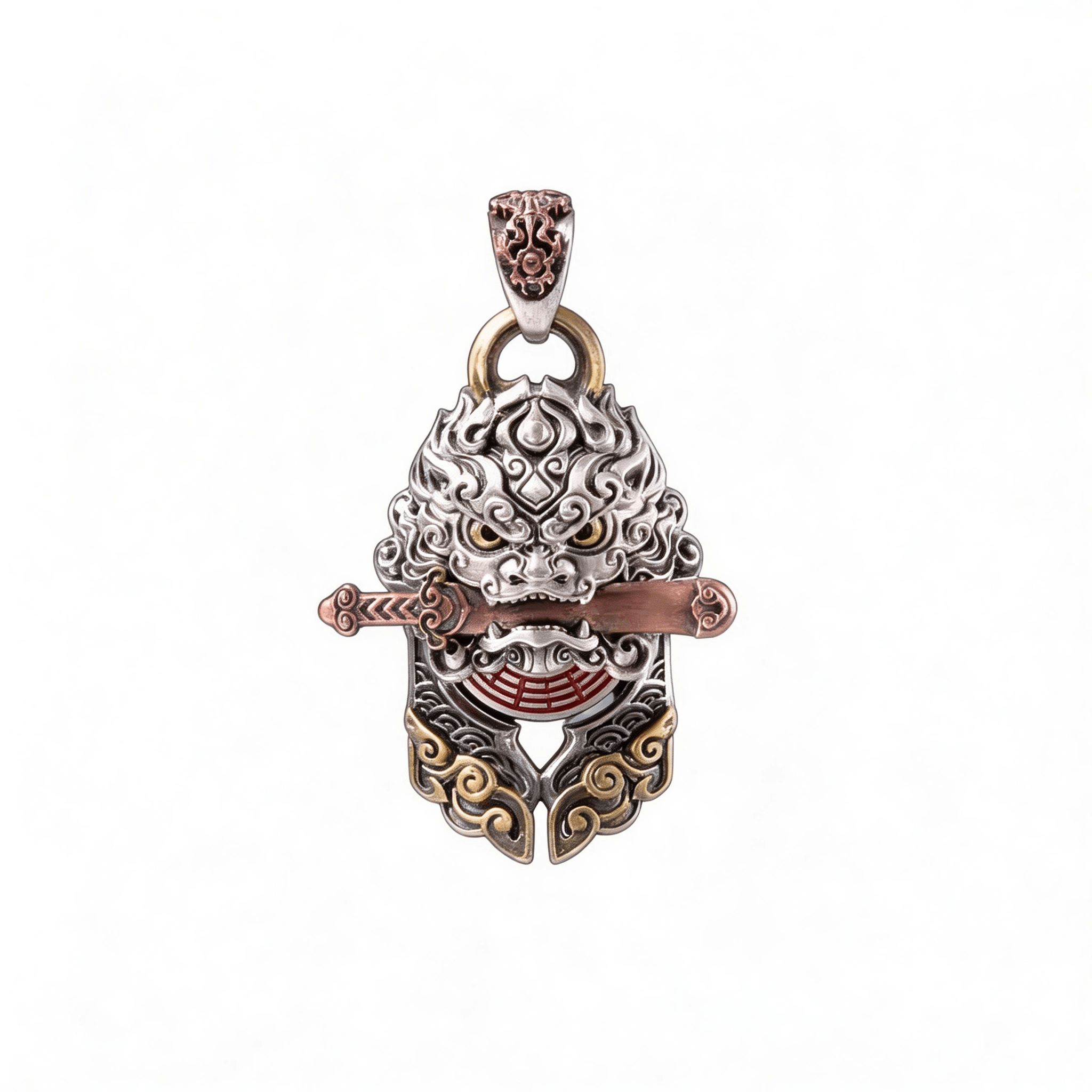 Tao Stones Bronze Guardian Swrod - Lion Pendant