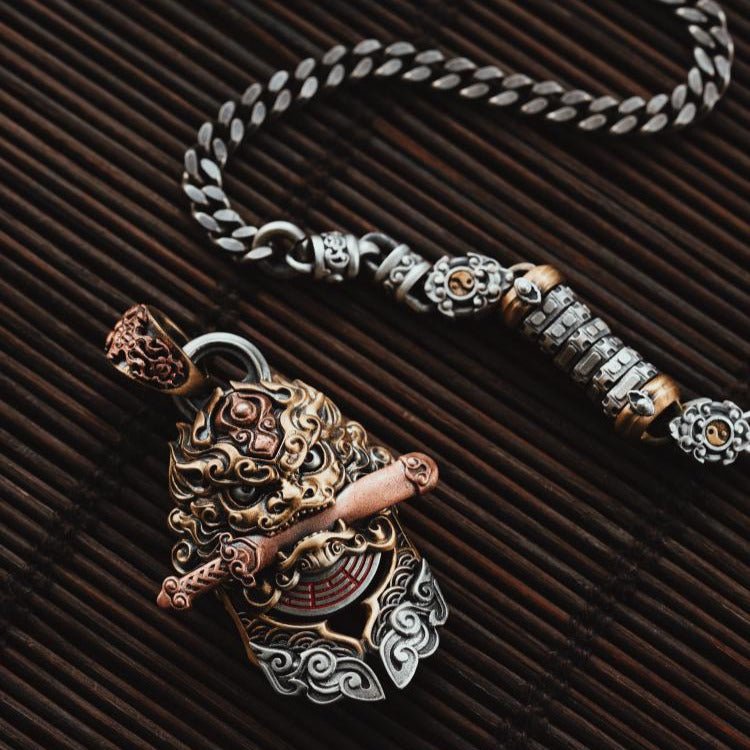 Tao Stones Bronze Guardian Swrod - Lion Pendant