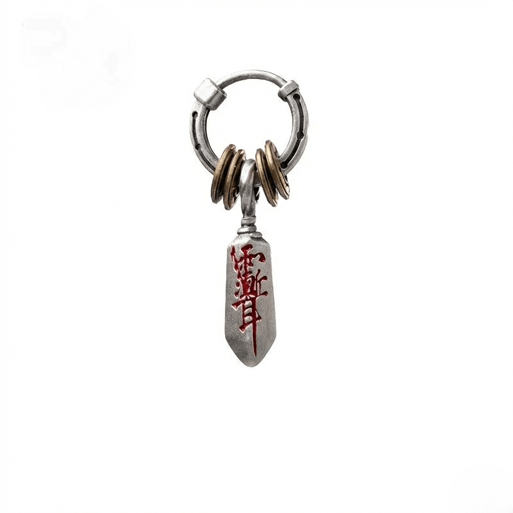 Tao Stones Celestial Guardian: Handcrafted Priest Knife Earring (Single Piece)