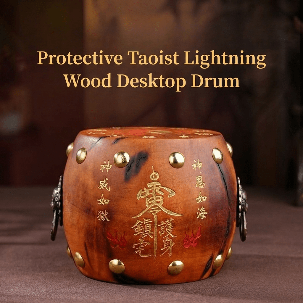 Tao Stones | Celestial Resonance: Handcrafted Lightning Wood Desktop Drum