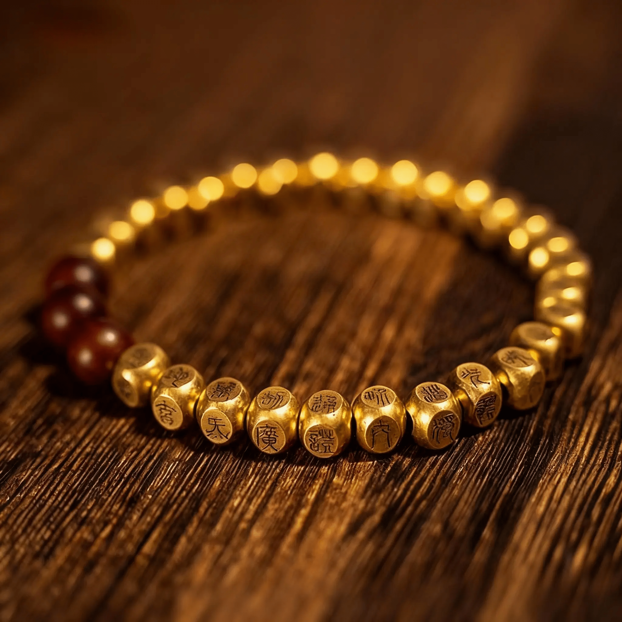 Tao Stones Copper Taoist Golden Light Mantra Bracelet