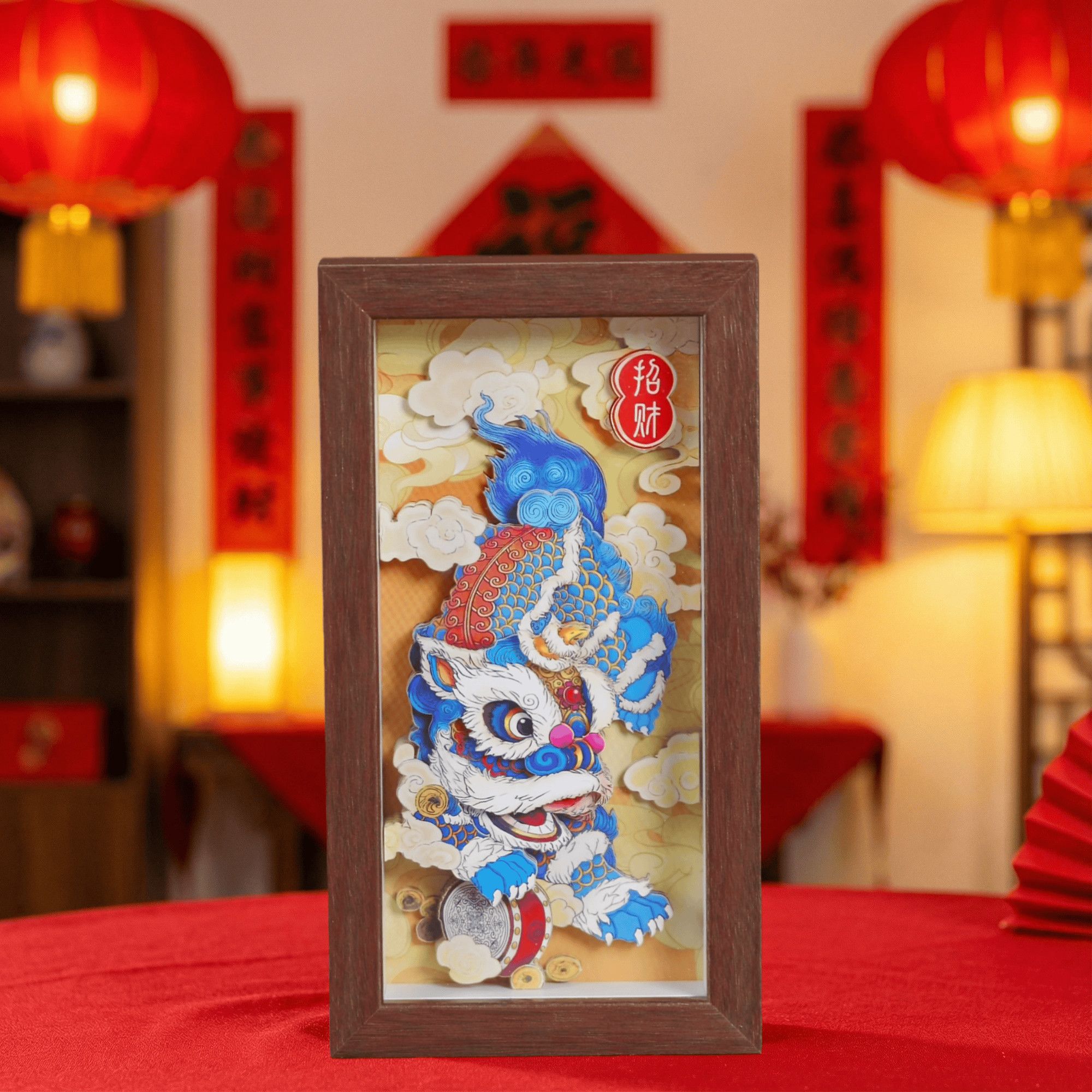 Tao Stones | Guardian of Abundance: 3D Paper - Cut Lion Dance (Set of 2)