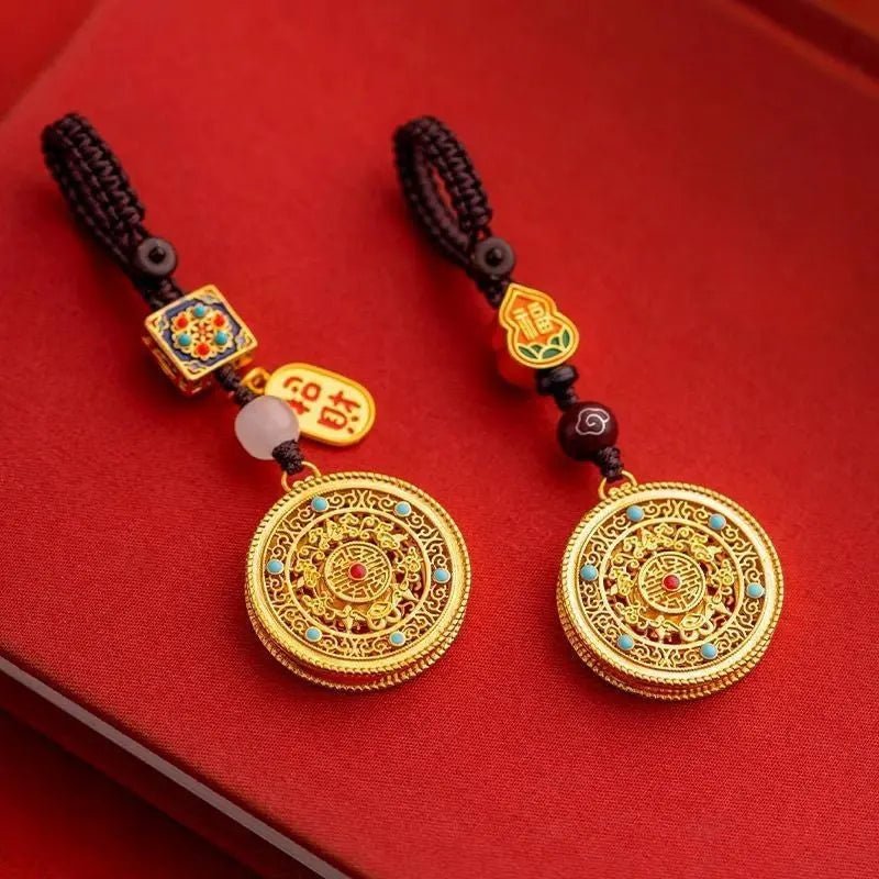 Tao Stones Infinite Fortune Circle: Handcrafted Five Blessings Keychain