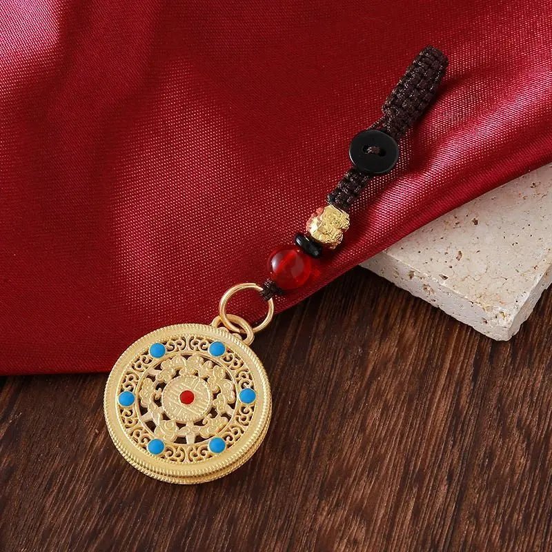 Tao Stones Infinite Fortune Circle: Handcrafted Five Blessings Keychain