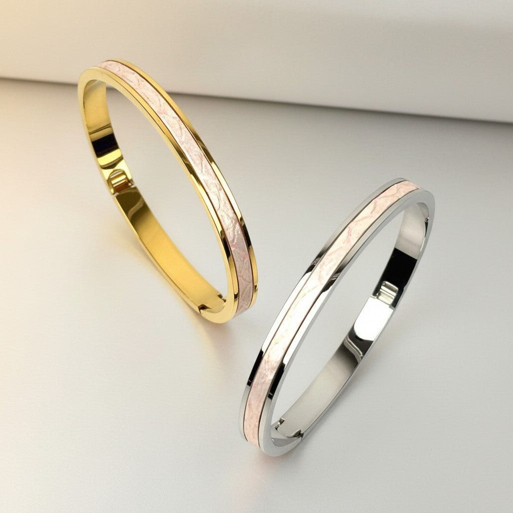 Tao Stones Python Leather Oval Bangle