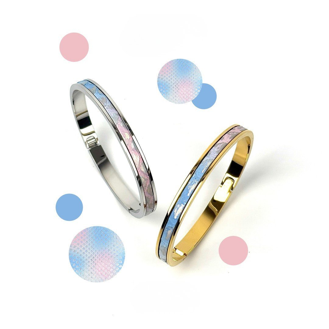 Tao Stones Python Leather Oval Bangle