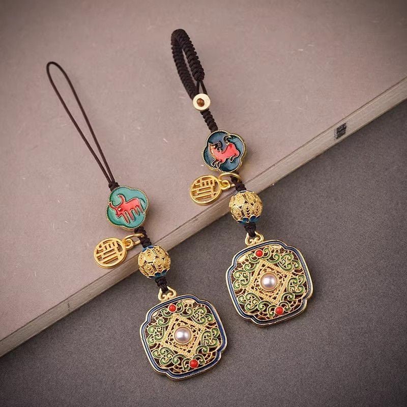 Tao Stones | Radiant Abundance: Handcrafted Enamel Wealth Amulet Keychain