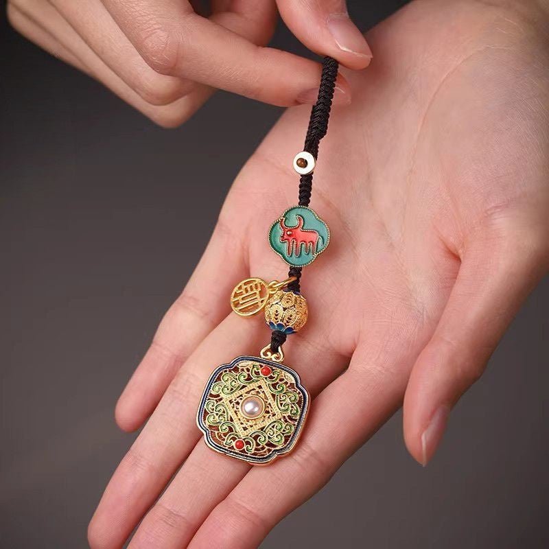 Tao Stones | Radiant Abundance: Handcrafted Enamel Wealth Amulet Keychain