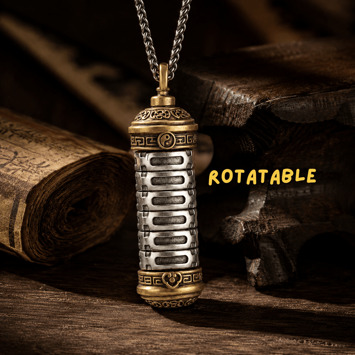 Tao Stones Revolving Mantra Copper Pendant