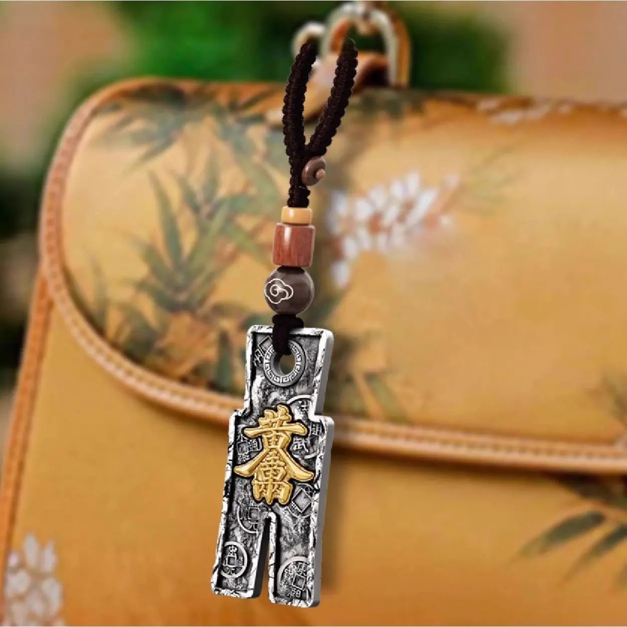 Tao Stones Taoist Coin Sword Shape Wealth Pendant