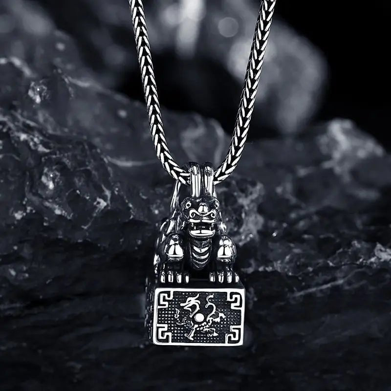 Tao Stones Taoist Copper Pixiu Seal Pendant