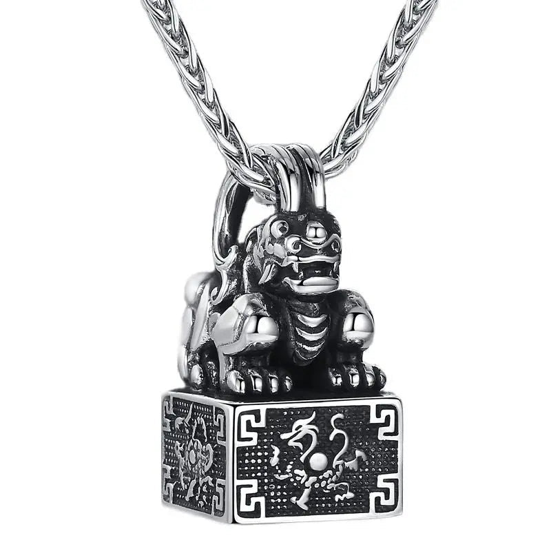 Tao Stones Taoist Copper Pixiu Seal Pendant