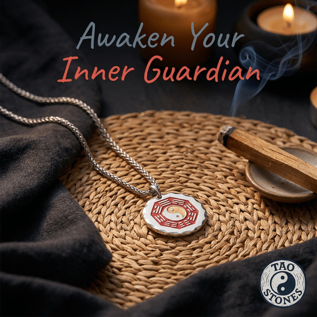 Tao Stones Yin-Yang Bagua Nine-Word Mantra Pendant