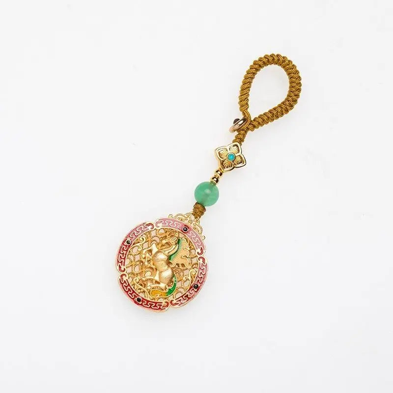 Tao Stones | Swift Success Talisman: Handcrafted Horse Momentum Keychain Tao Stones