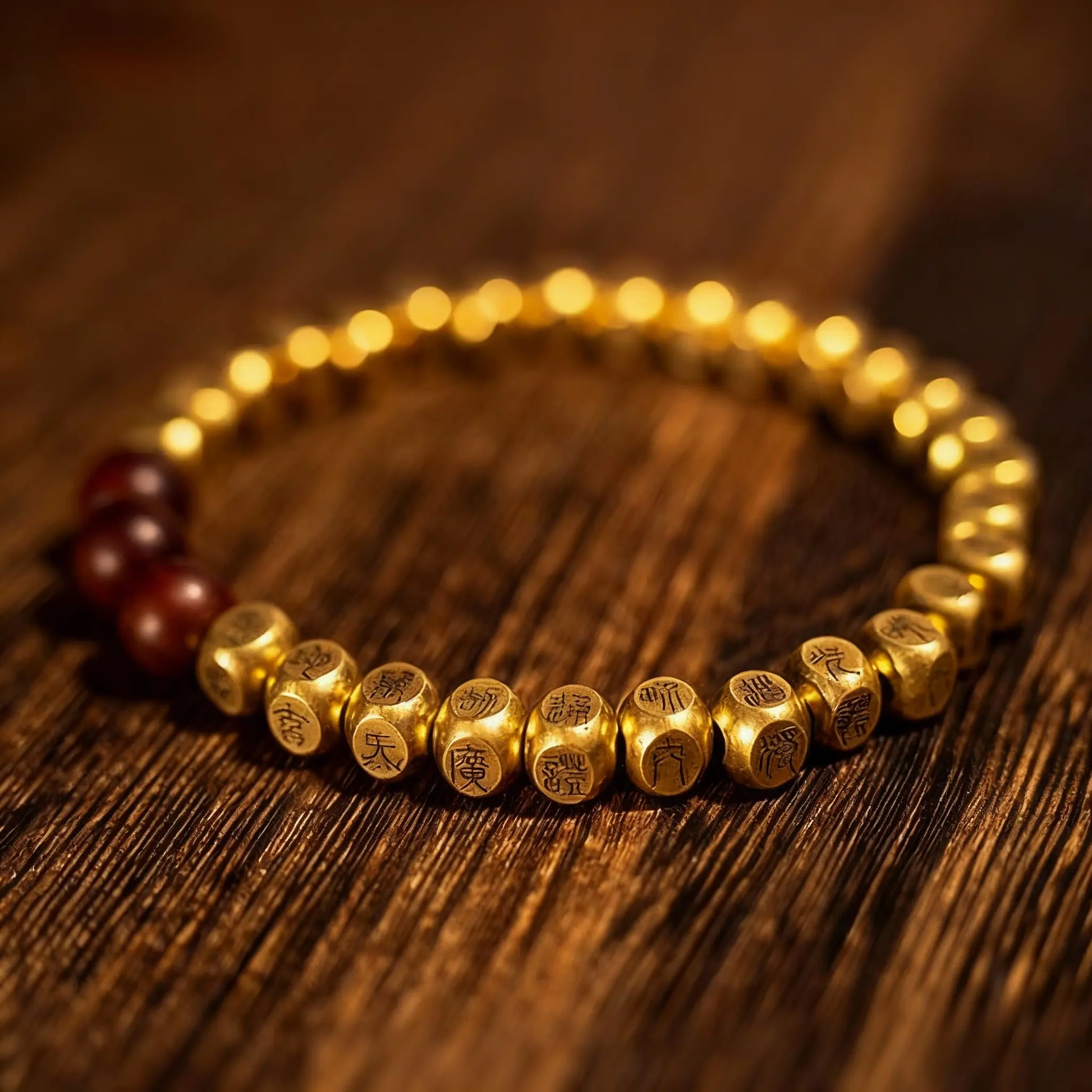 Tao Stones Copper Taoist Golden Light Mantra Bracelet Tao Stones