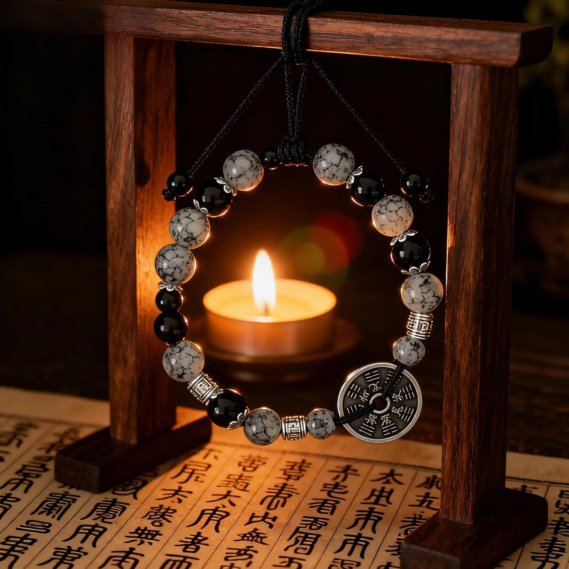 Yin Yang Mountain Ghost Coin Bracelet - Empowered by Our Taoist Priest Tao Stones