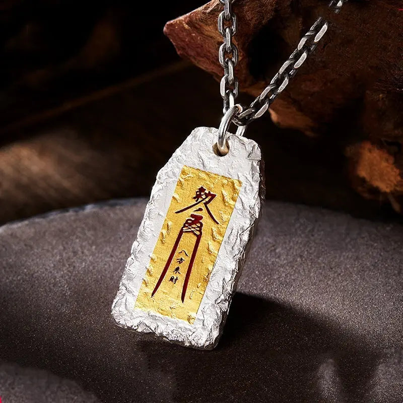 Copper-Silver Plated Tao Tailsmans Necklace - Empowered by Our Taoist Priest Tao Stones