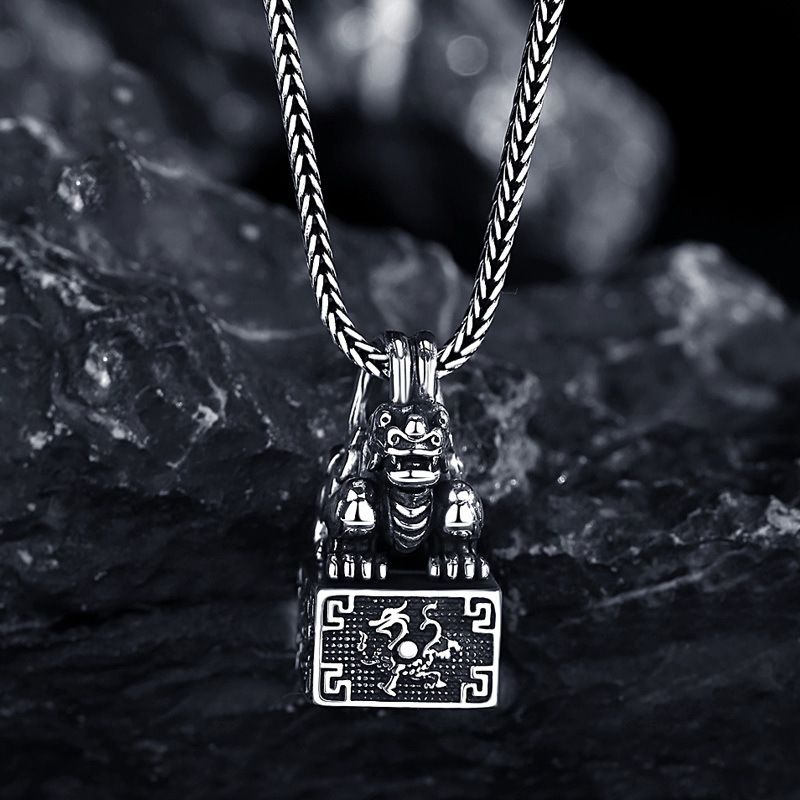 Tao Stones Taoist Copper Pixiu Seal Pendant