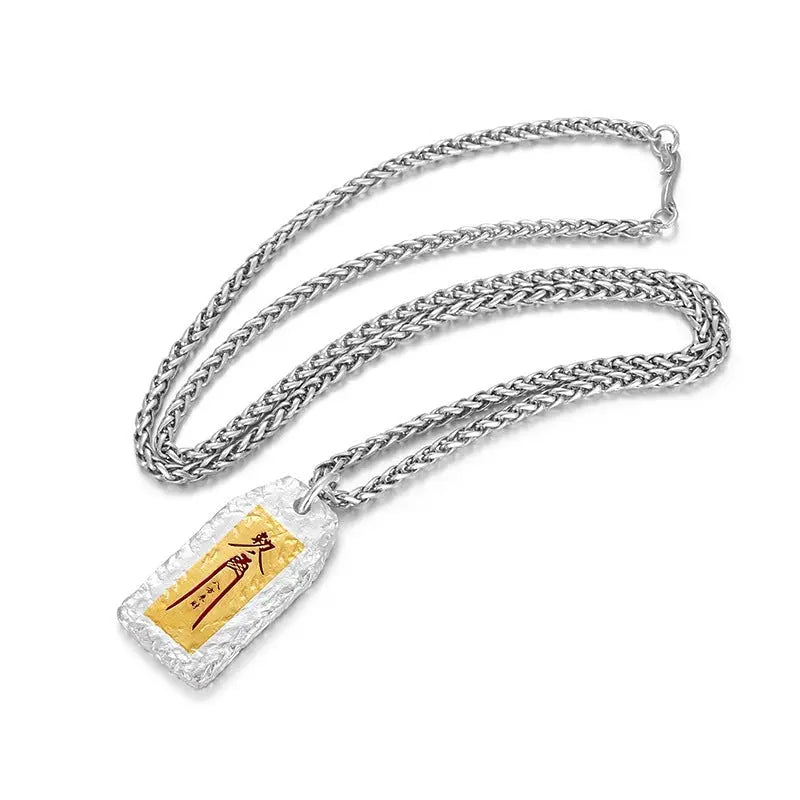 Copper-Silver Plated Tao Tailsmans Necklace - Empowered by Our Taoist Priest Tao Stones