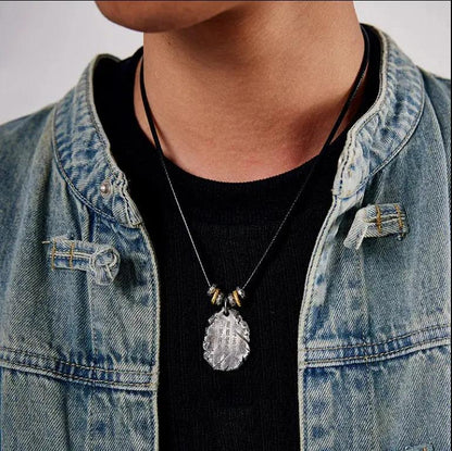 Taoist Golden Light Mantra Pendant - Chinese Style "Golden Light Divine" Protection Necklace for Warding Off Negative Energies & Safe Guarding, Vintage Amulet Pendant Tao Stones