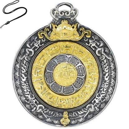 Taoist Rotating Zodiac Pendant Necklace - Sterling Silver 12 Chinese Animal Signs Amulet for Continuous Good Luck & Divine Blessings Tao Stones