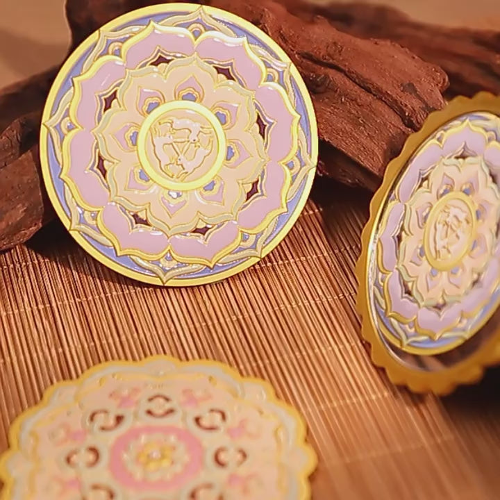 Video demonstration showing the shimmering textures and artisanal details of the Tao Stones Petal Radiance mirrors.