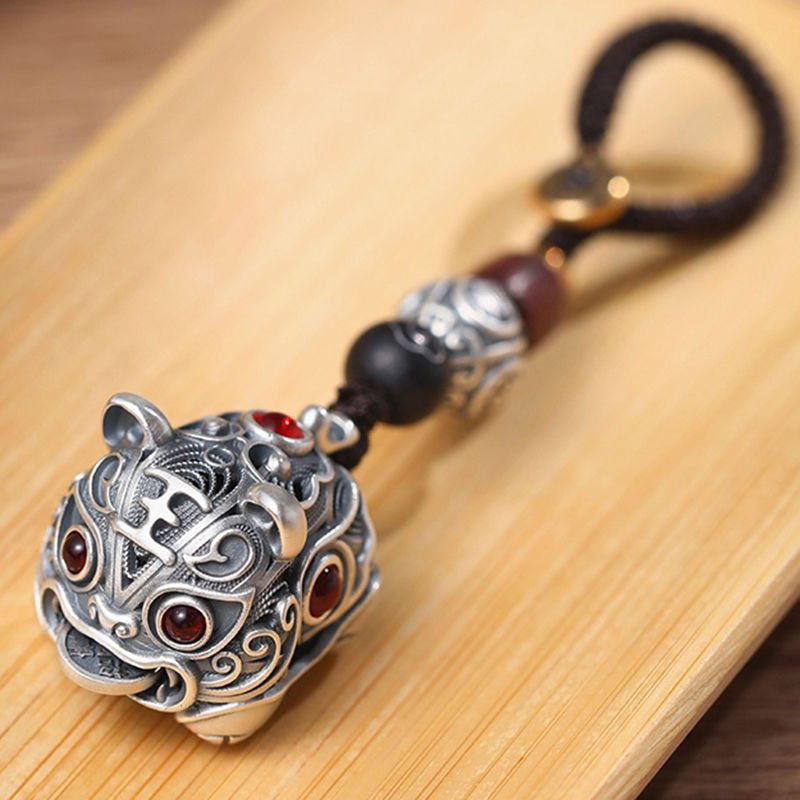 Tao Stones | Fortune’s Roar: Handcrafted Filigree Prosperity Tiger Keychain