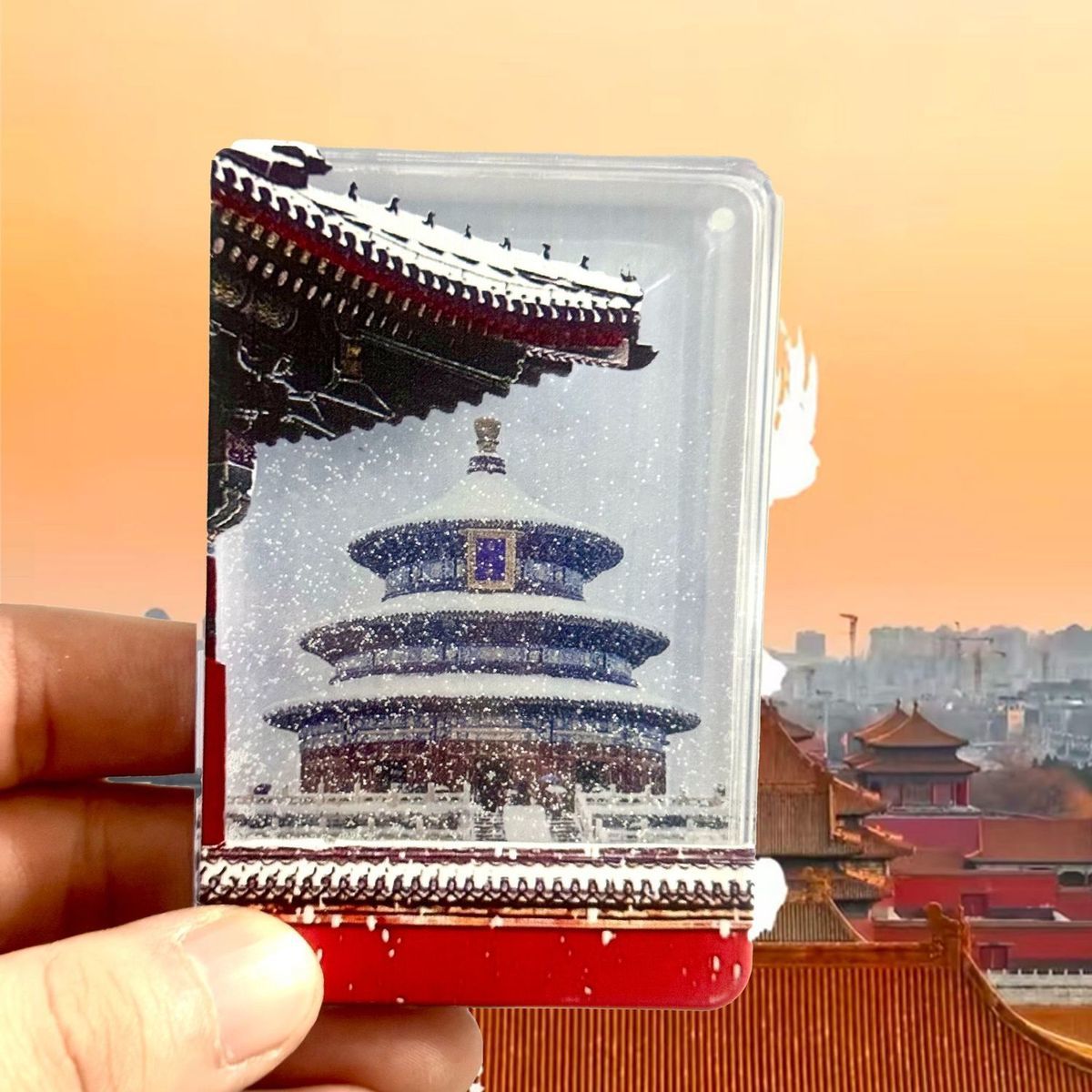 Tao Stones | Frozen Palace Whispers: Dynamic Winter Snow Fridge Magnet Series