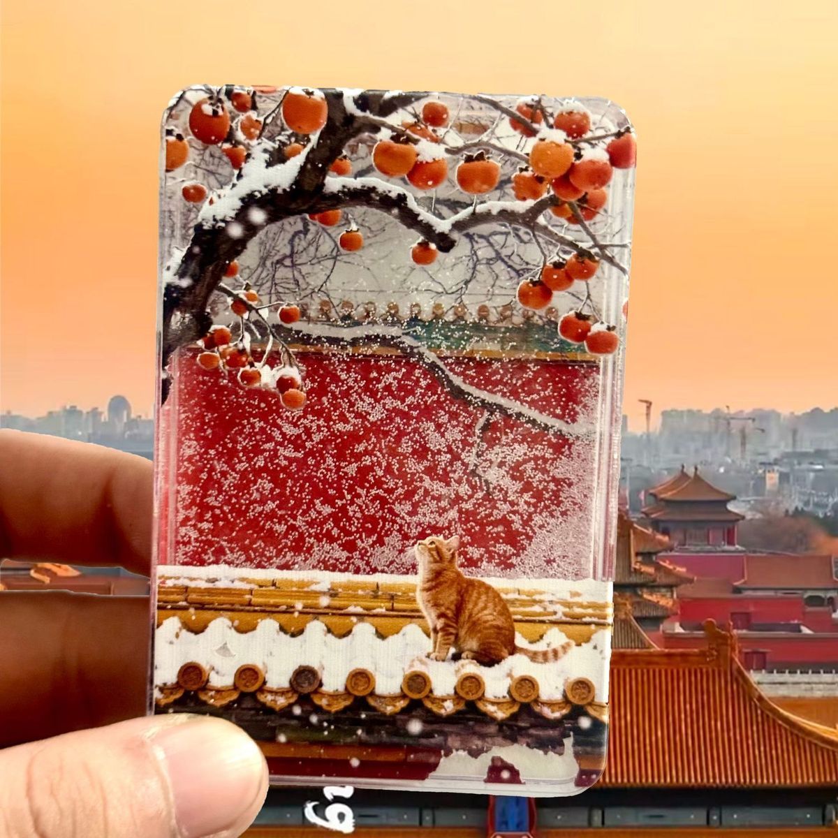 Tao Stones | Frozen Palace Whispers: Dynamic Winter Snow Fridge Magnet Series