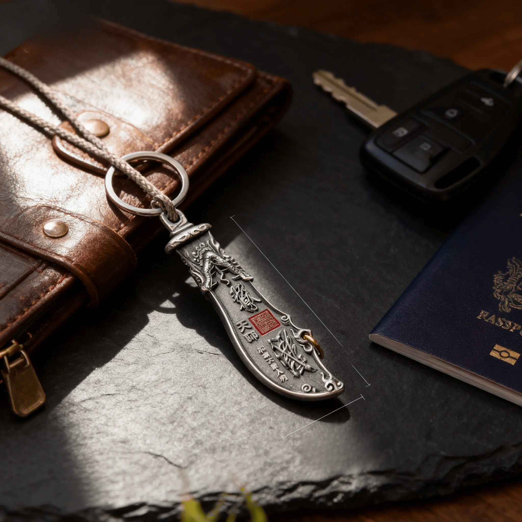 Tao Stones God Guan Gong Glaive Keychain