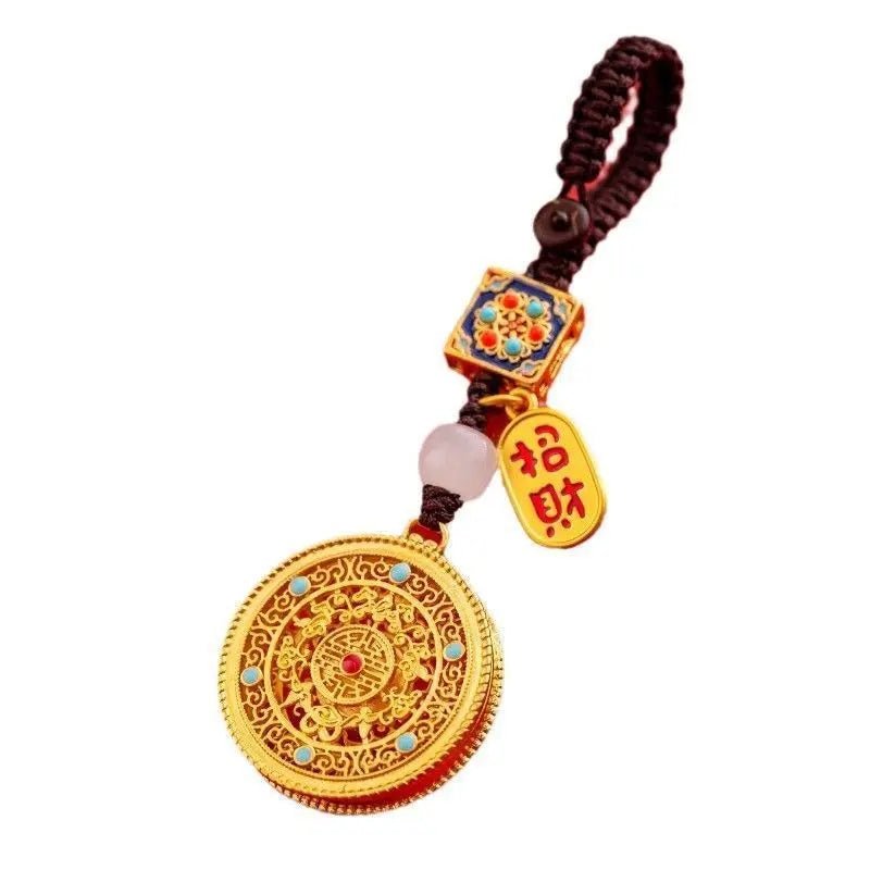 Tao Stones Infinite Fortune Circle: Handcrafted Five Blessings Keychain