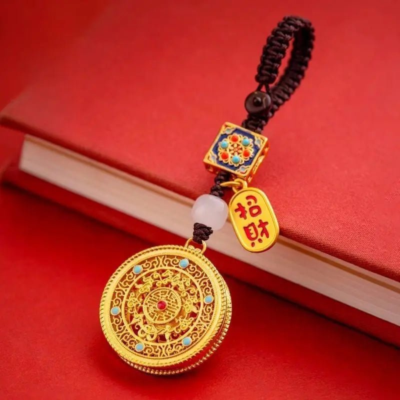 Tao Stones Infinite Fortune Circle: Handcrafted Five Blessings Keychain