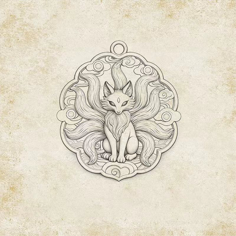 Tao Stones Nine-Tailed Fox Copper Pendant