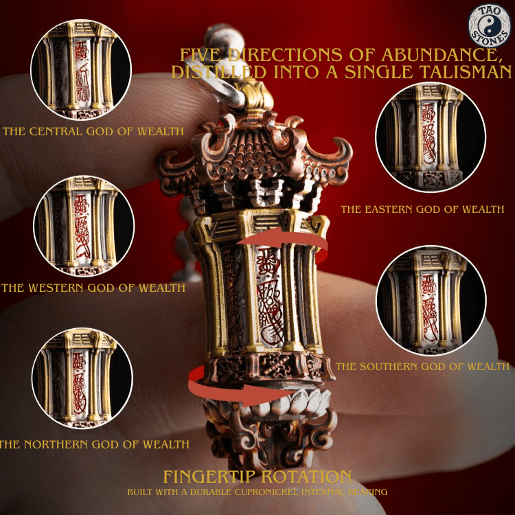 Tao Stones | Pavilion of Eternal Abundance: Five - Directional Rotating Wealth Pendant