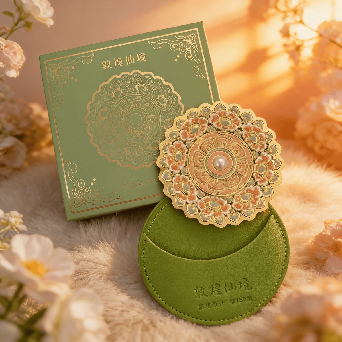 Tao Stones | Petal Radiance: The Blooming Dao Artisan Makeup Mirror