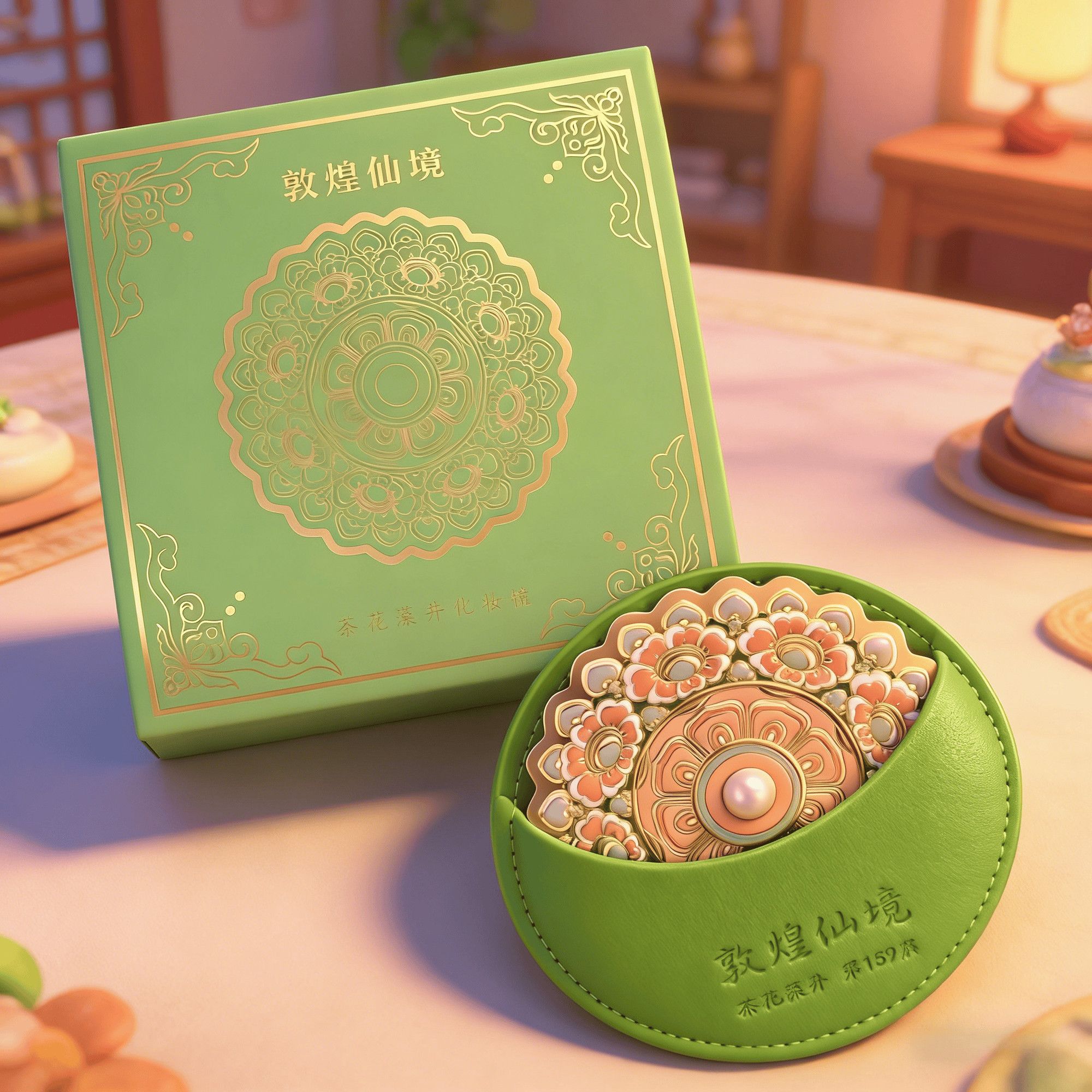 Tao Stones | Petal Radiance: The Blooming Dao Artisan Makeup Mirror