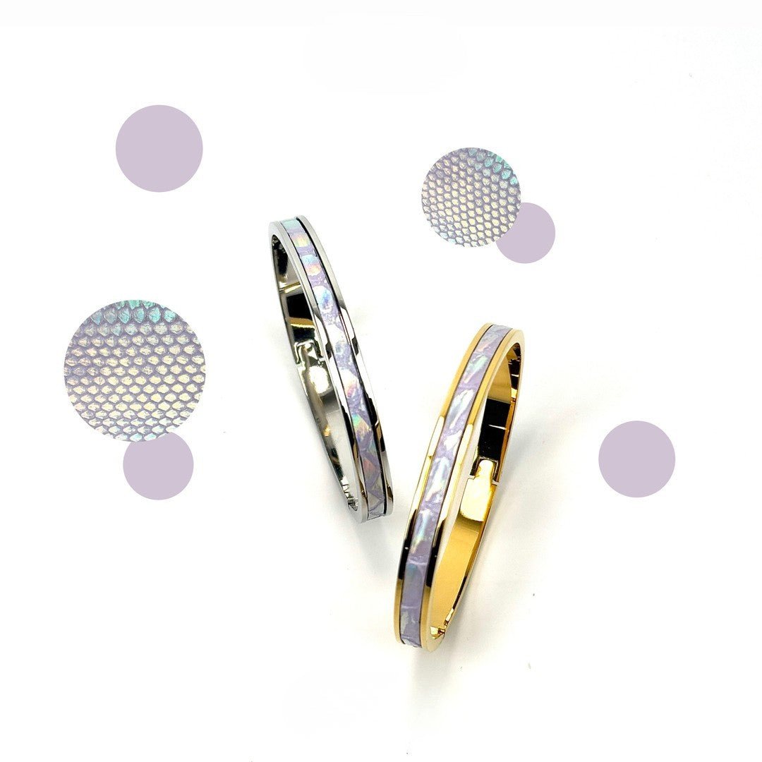 Tao Stones Python Leather Oval Bangle