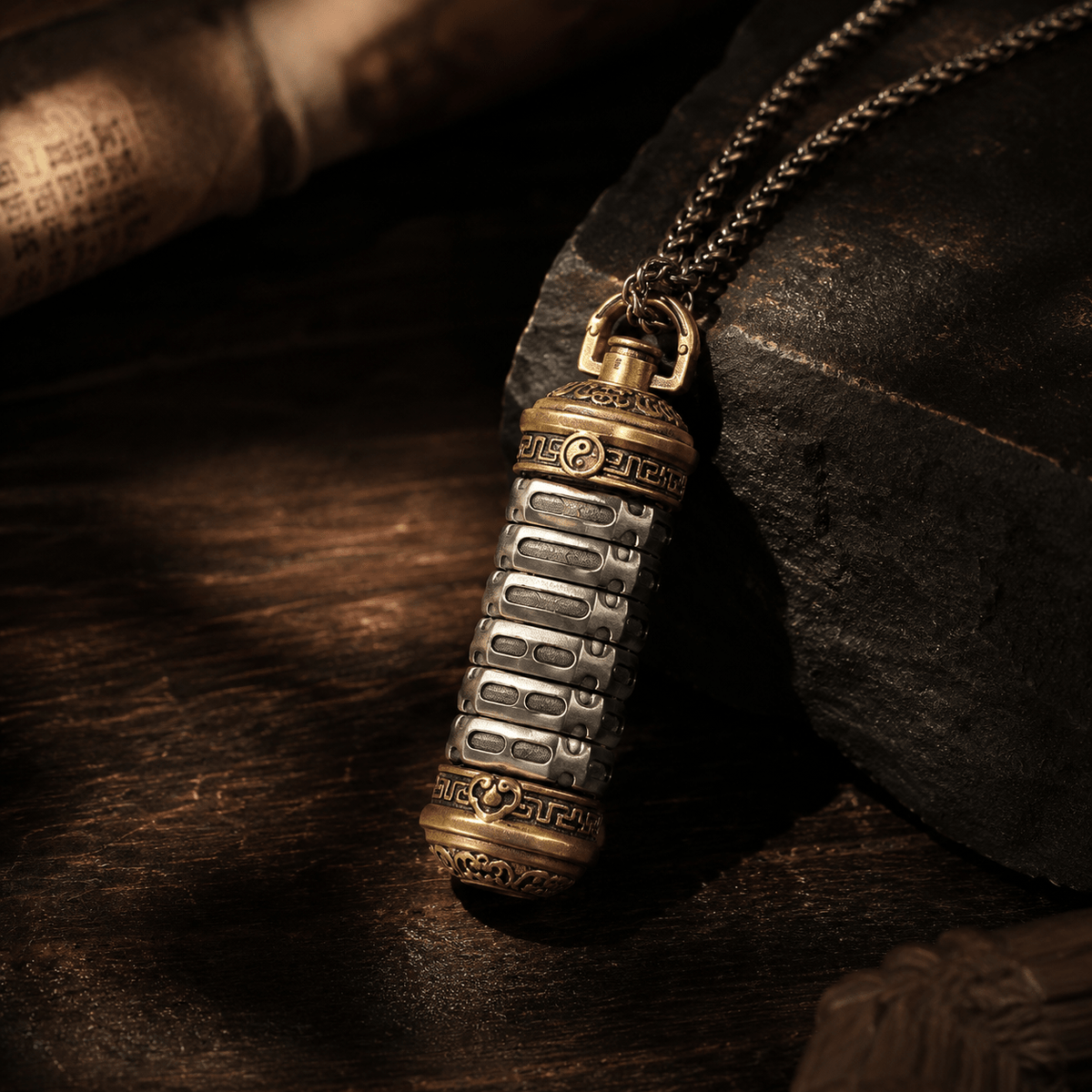 Tao Stones Revolving Mantra Copper Pendant