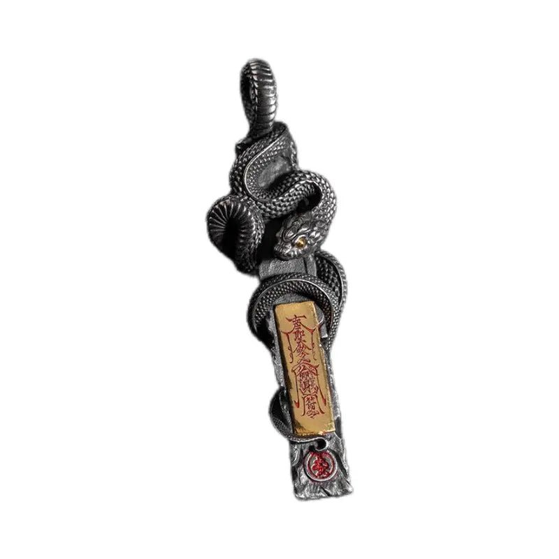 Serpent Guardian Pendant – Spiritual Protection Stone Jewelry | Tao Stones