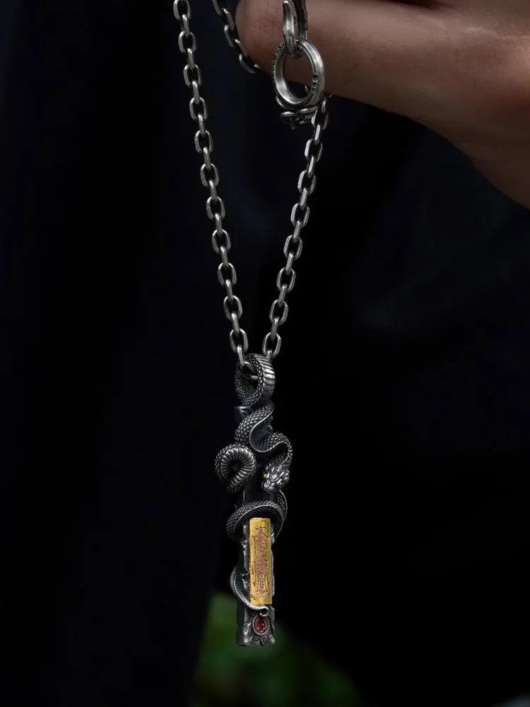 Serpent Guardian Pendant – Spiritual Protection Stone Jewelry