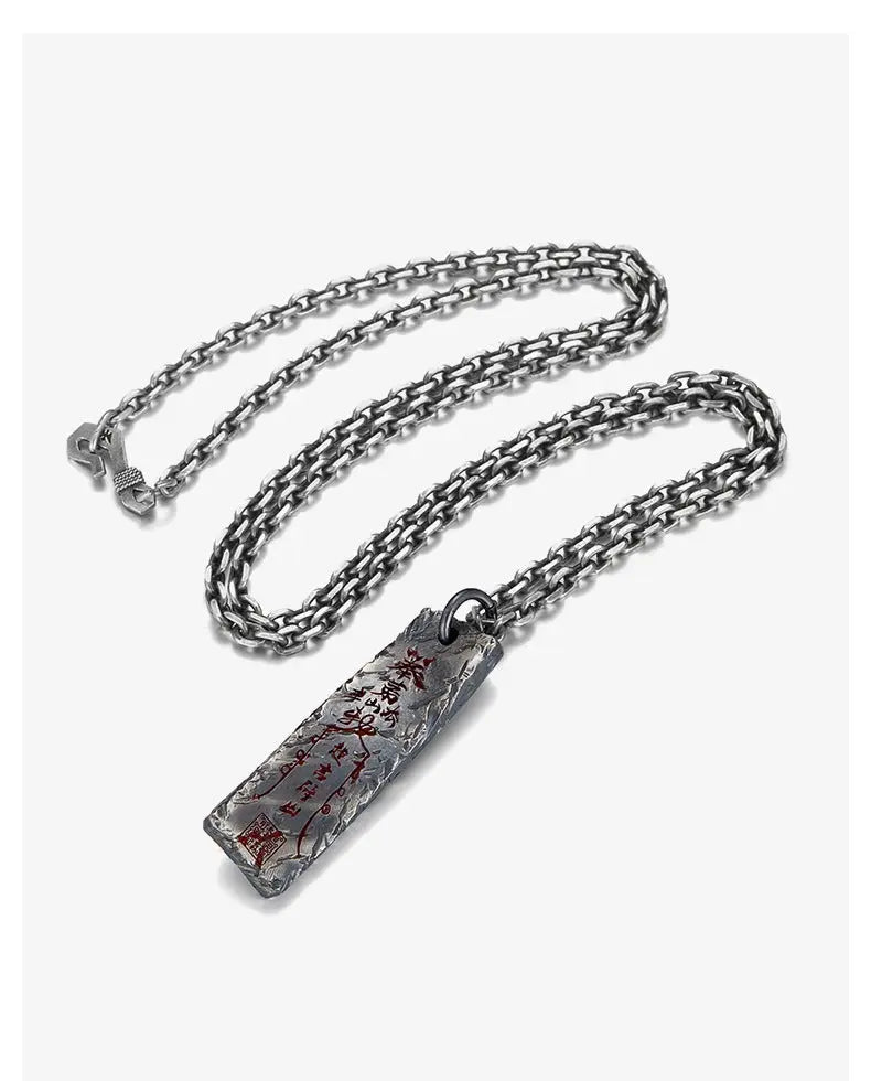 Tao Stones Silver Taoist Talisman Necklace