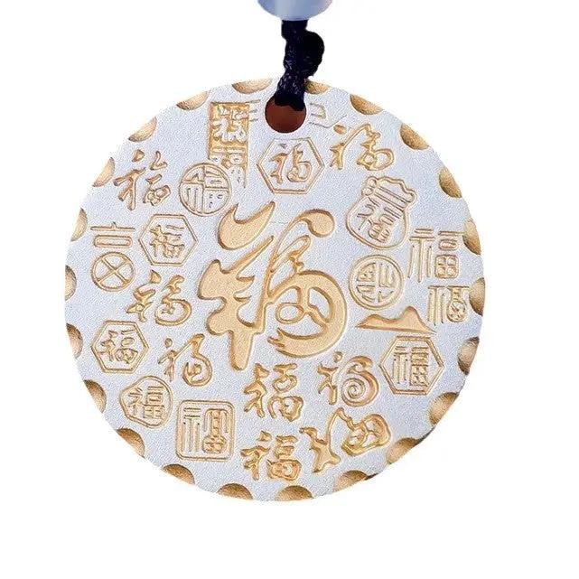 Tao Stones Taoist Blessings & Health Silver Pendant