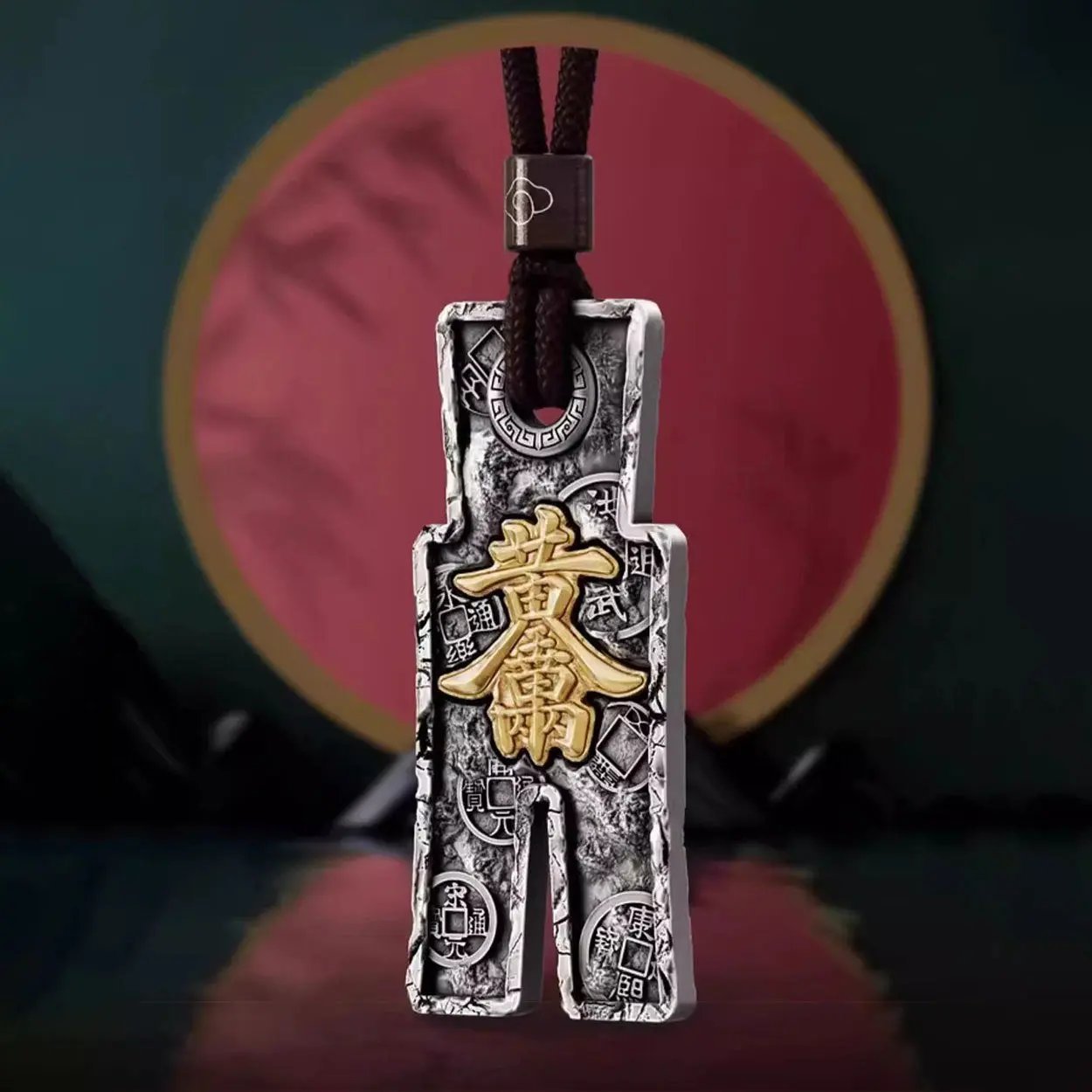 Tao Stones Taoist Coin Sword Shape Wealth Pendant