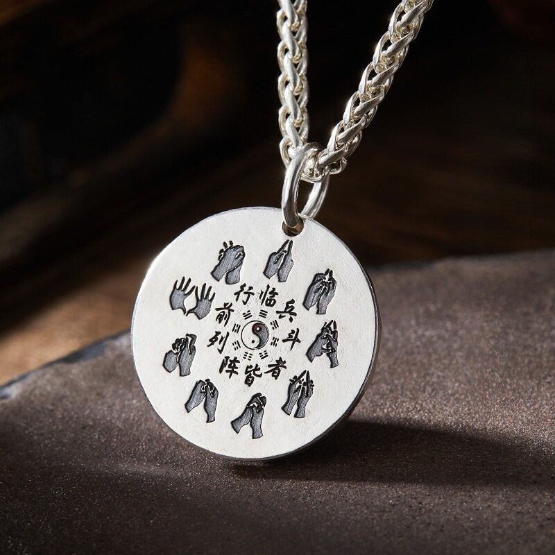 Tao Stones Yin-Yang Bagua Nine-Word Mantra Pendant
