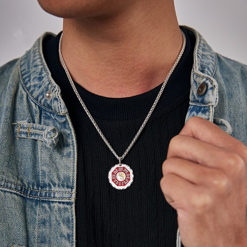 Tao Stones Yin-Yang Bagua Nine-Word Mantra Pendant